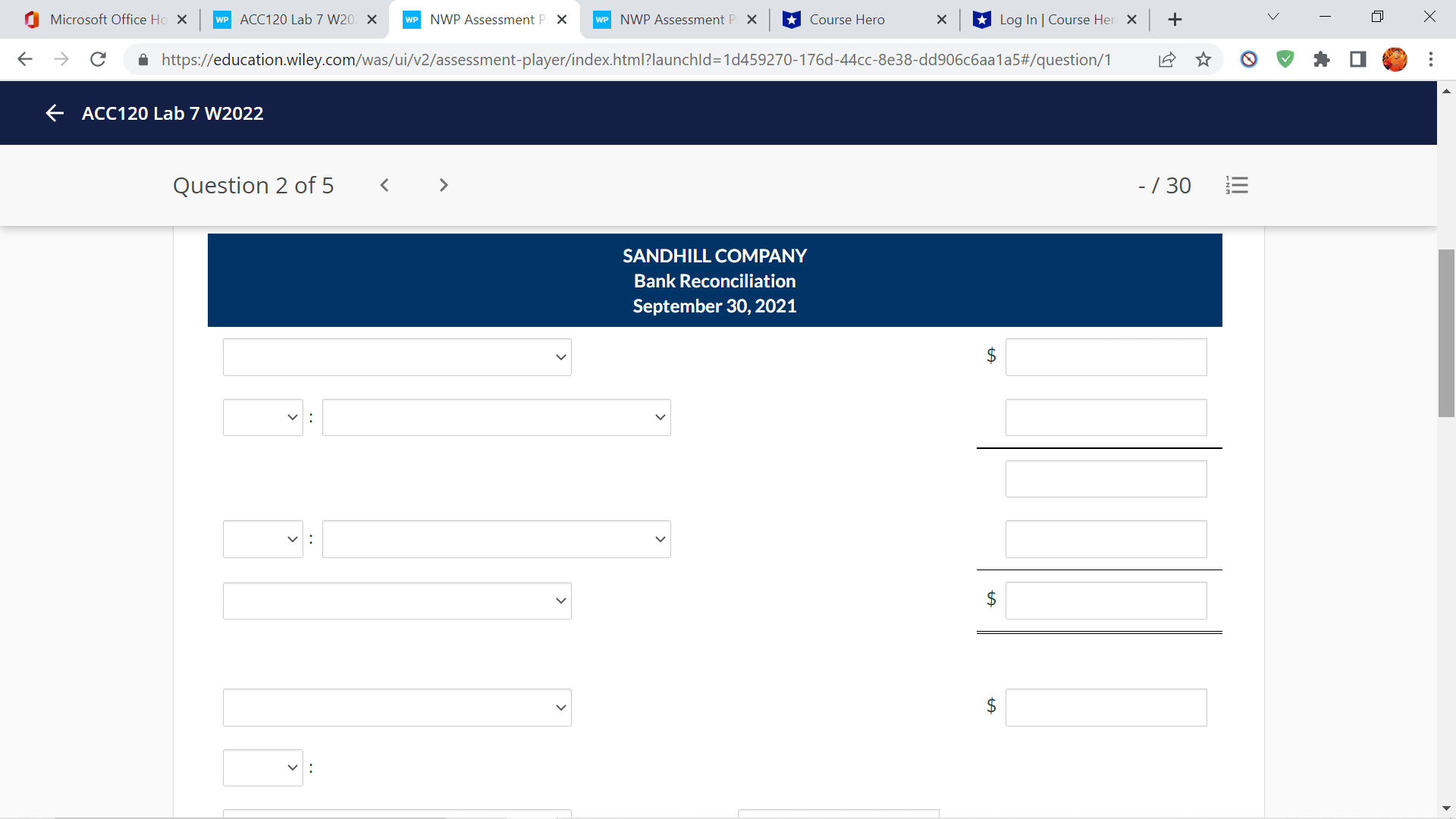 Microsoft Office Ho X WP ACC120 Lab 7 W20. X WP