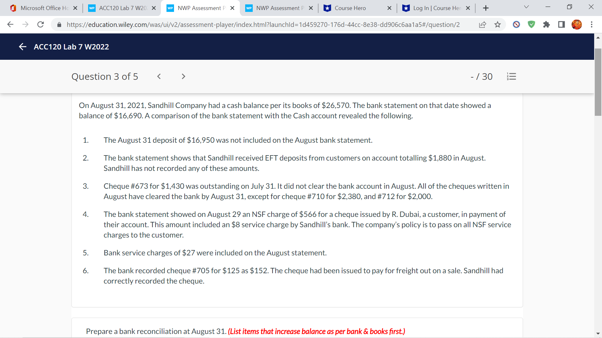 Microsoft Office Ho X WP ACC120 Lab 7 W20. X WP