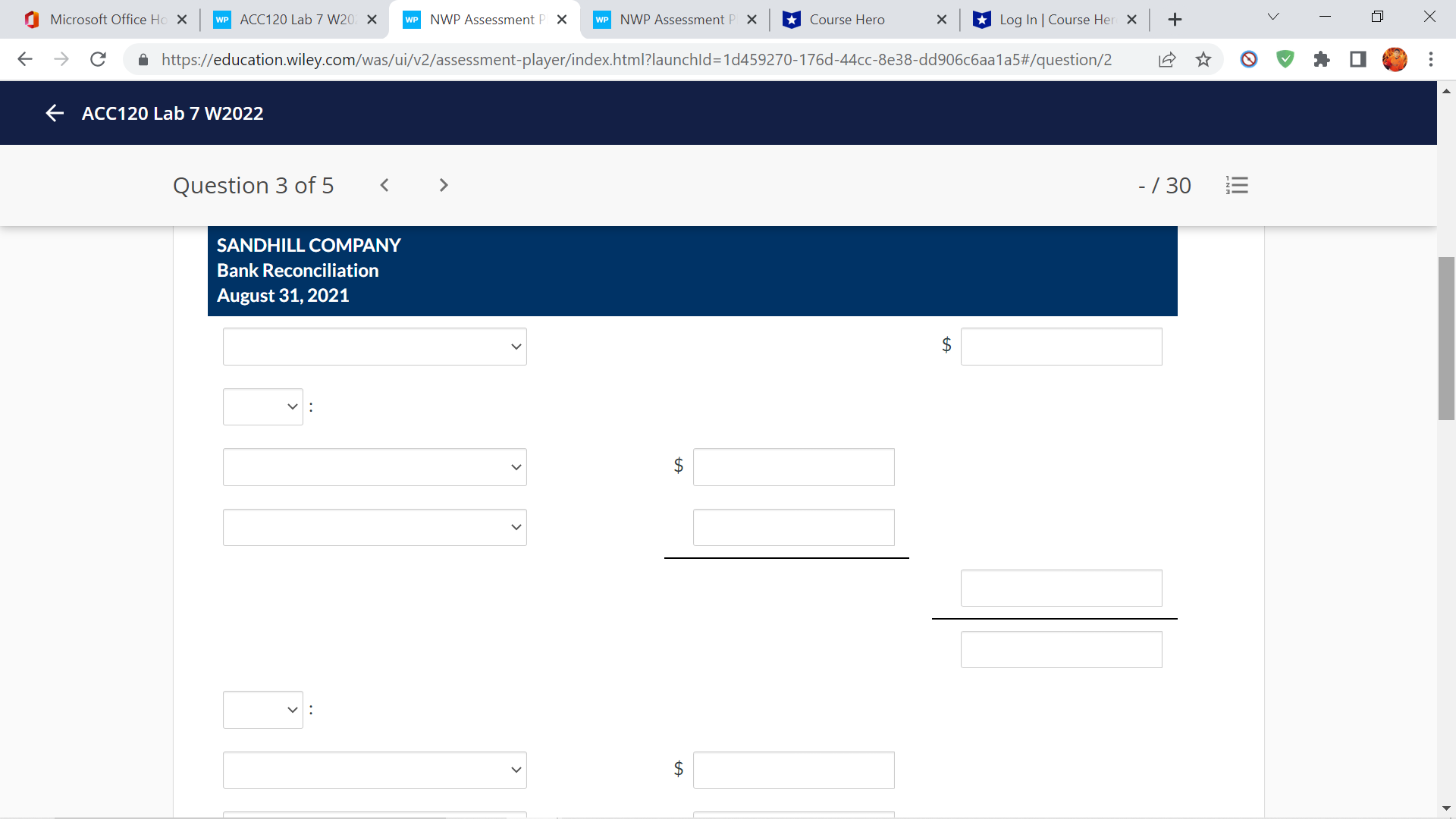 Microsoft Office Ho X WP ACC120 Lab 7 W20. X WP