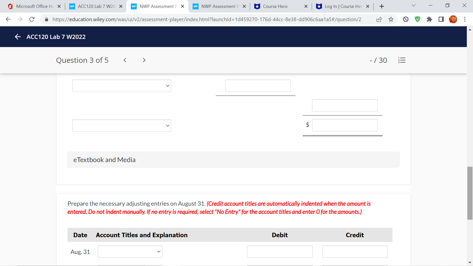 Microsoft Office Ho X WP ACC120 Lab 7 W20. X WP