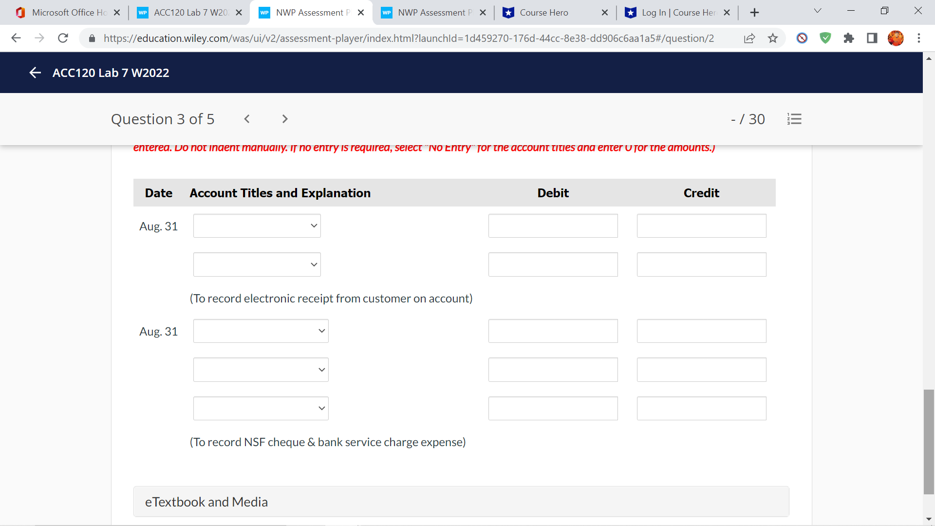 Microsoft Office Ho X WP ACC120 Lab 7 W20. X WP
