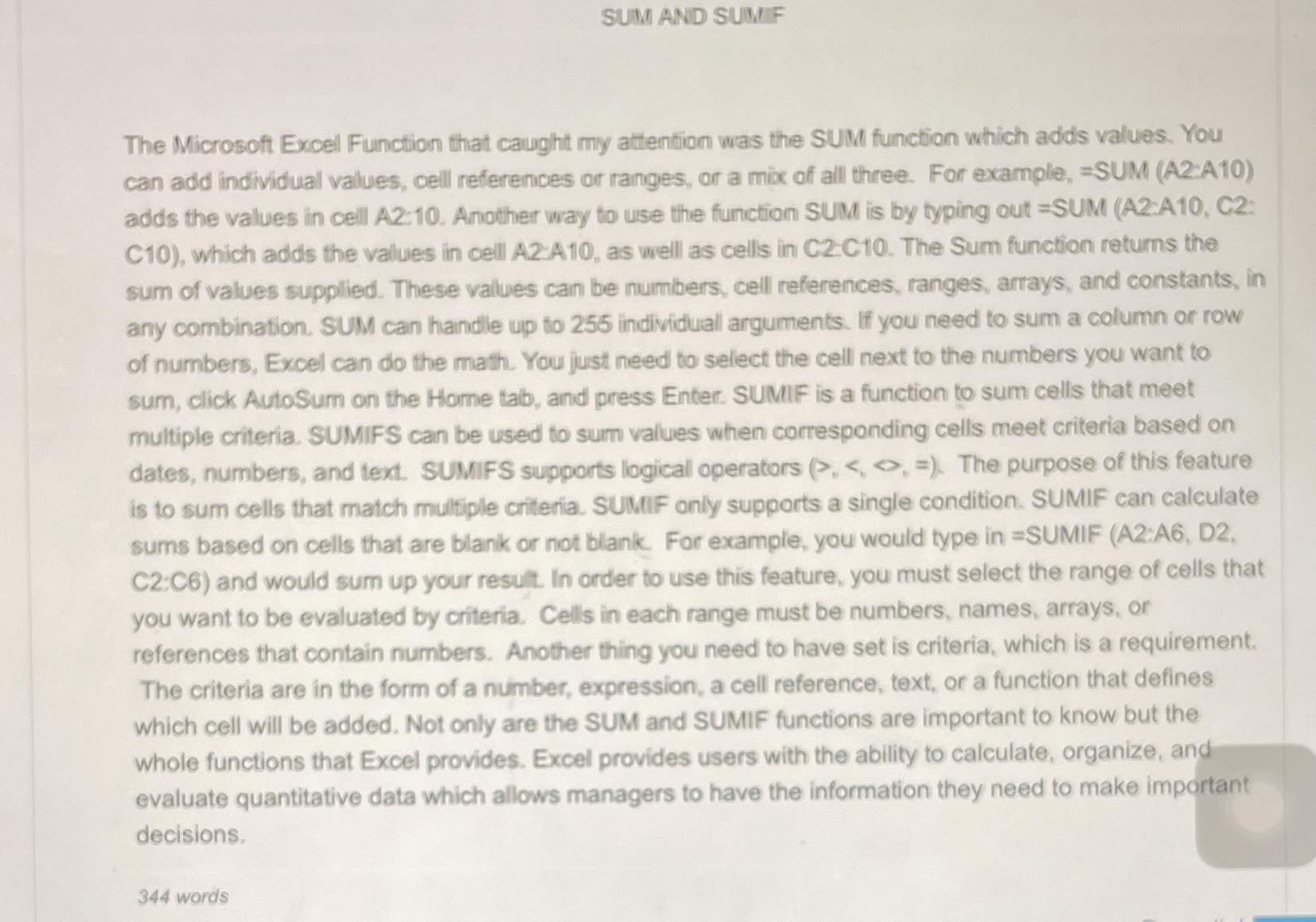 Exploring Microsoft Excel FunctionsAs you saw in