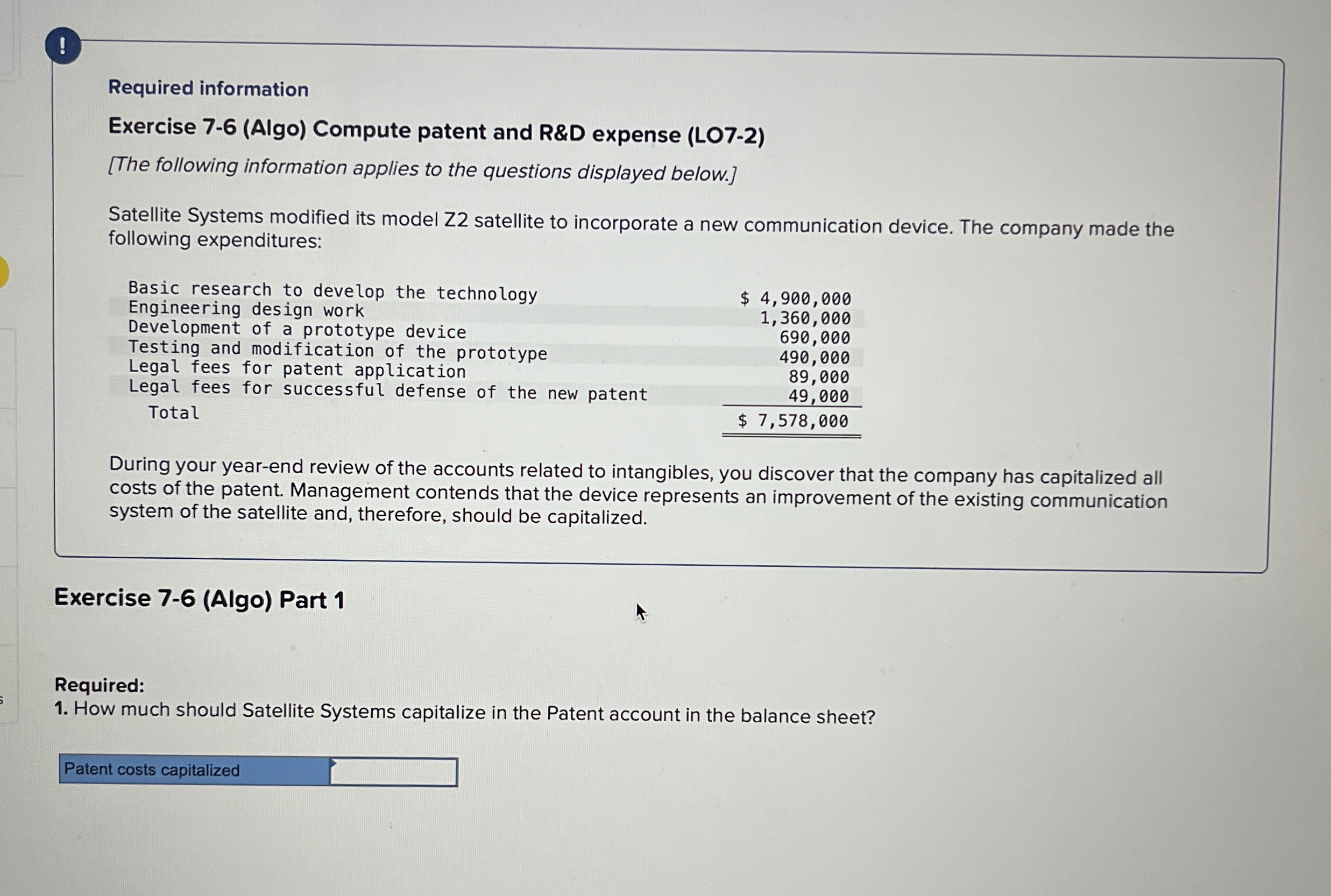 ! Required information Exercise 7 - 6 ( Algo )