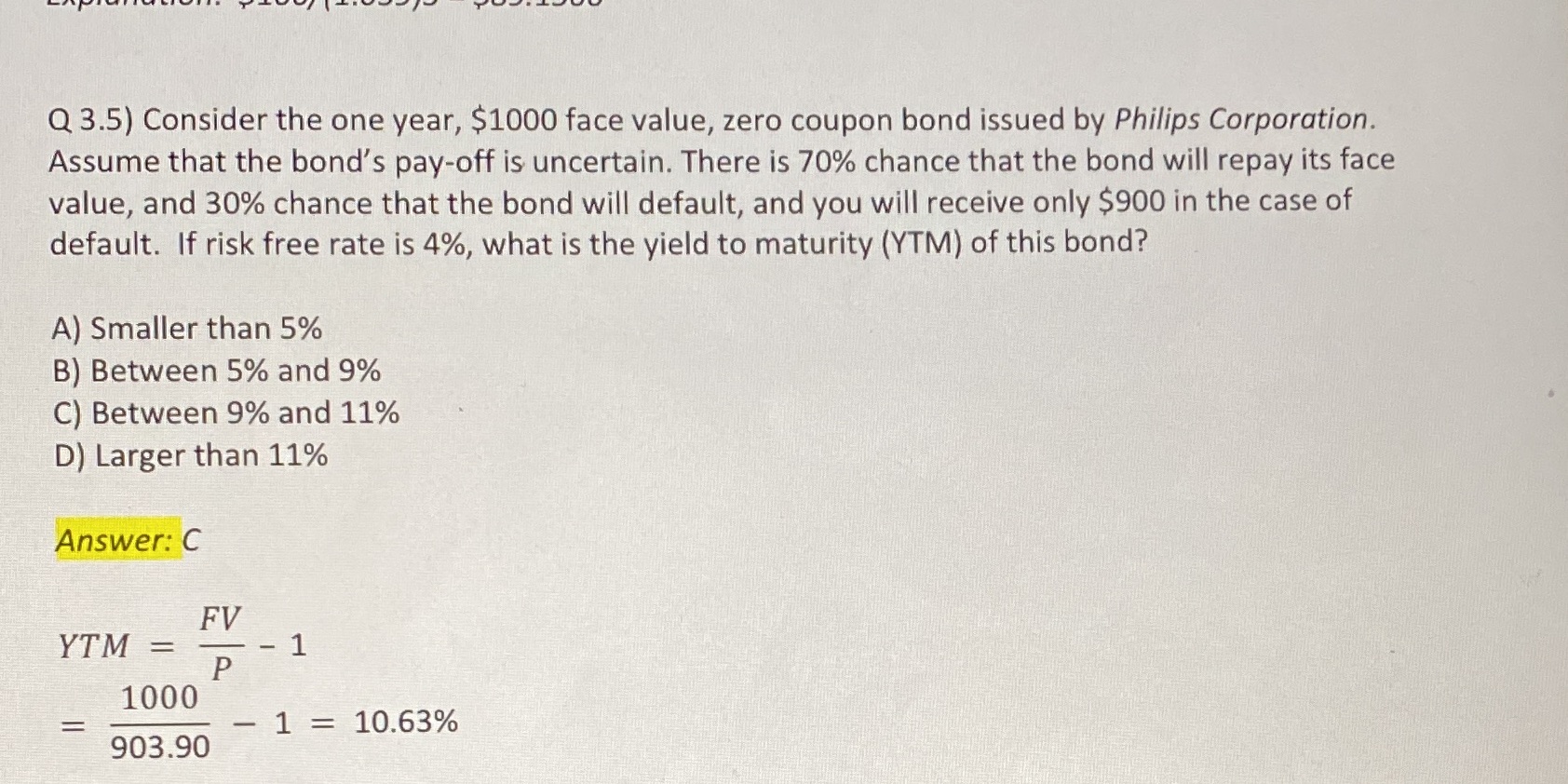 How do they get the p of 903.90? Q 3.5) Consider