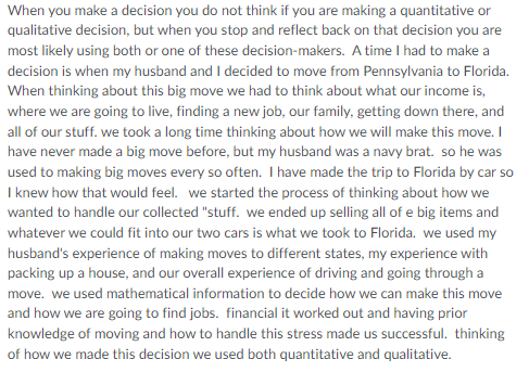 My Post When you make a decision you do not think