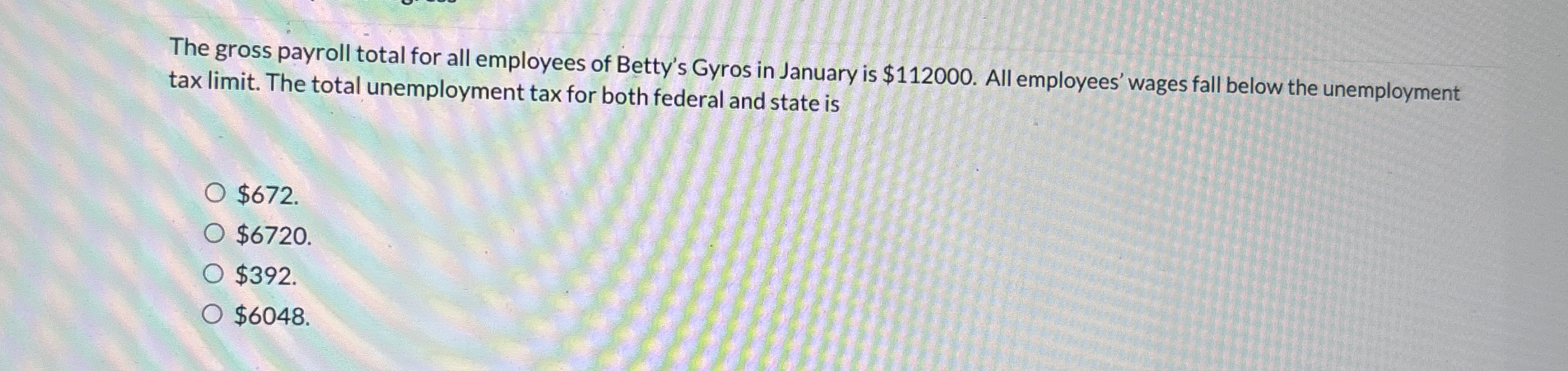 The gross payroll total for all employees of
