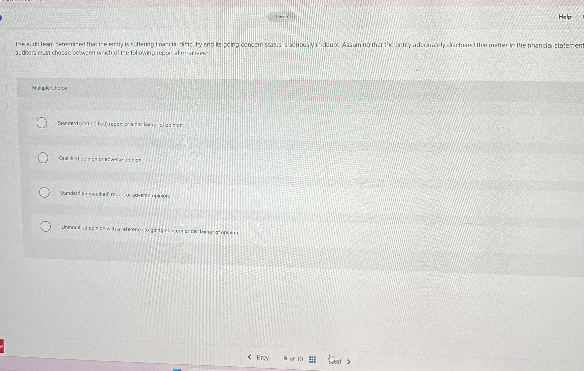 Saved Help The audit team determined that the