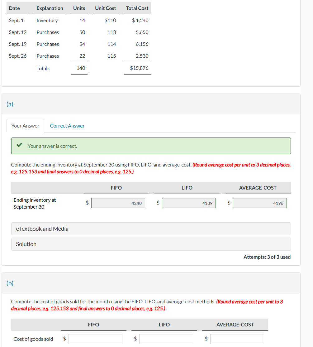 ( a ) Correct Answer V Your answer is correct.