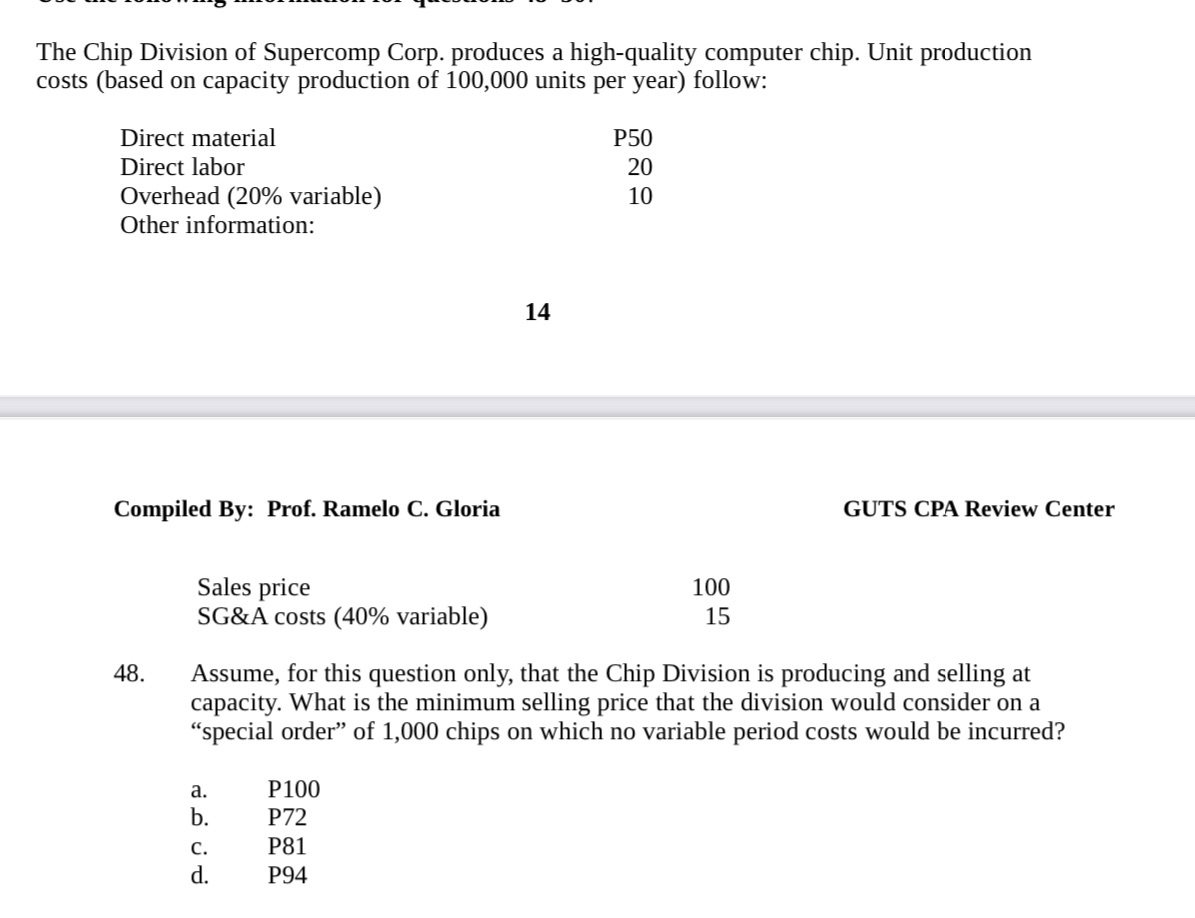pls answer with explanation and computation -.