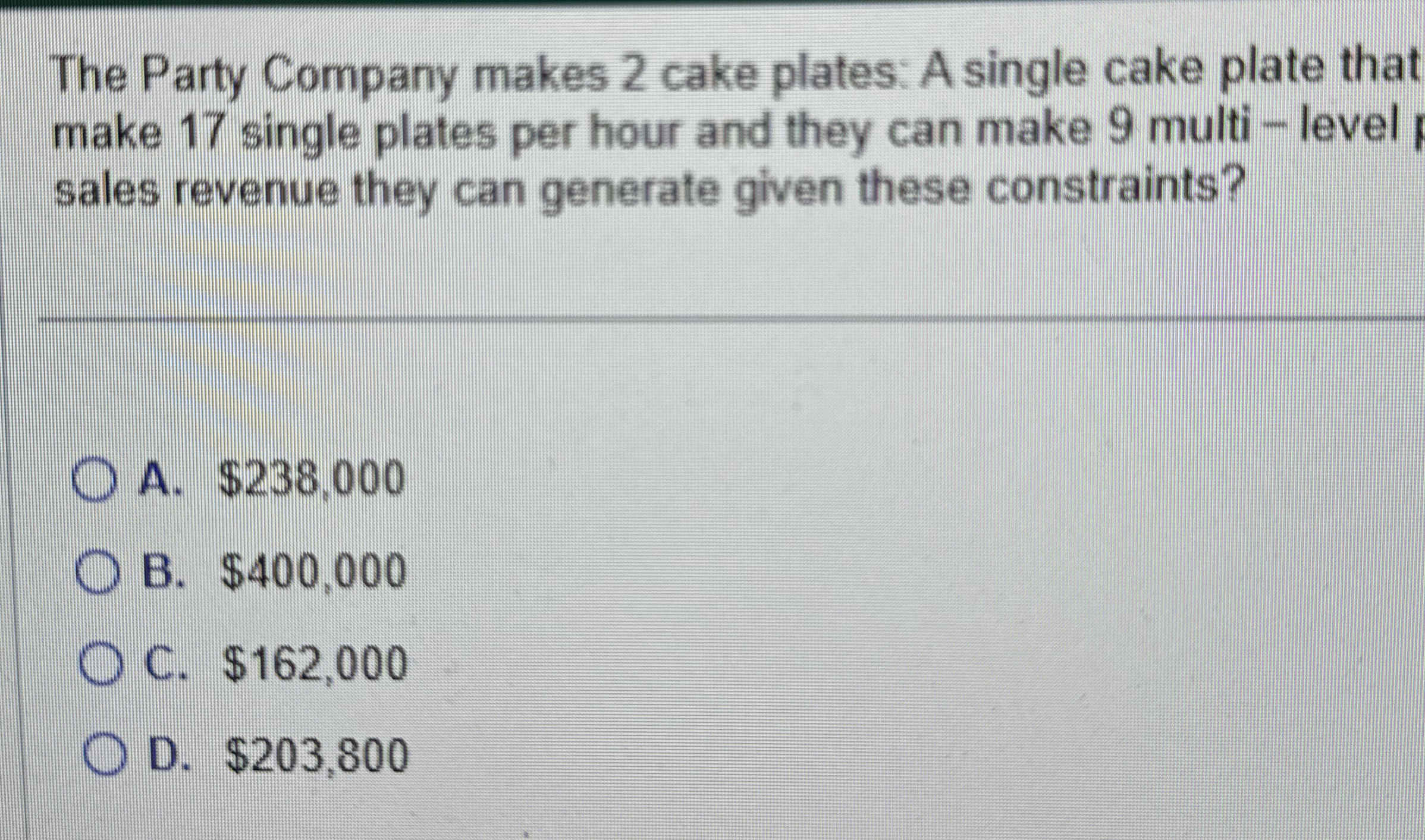 The Party Company makes 2 cake plates: A single