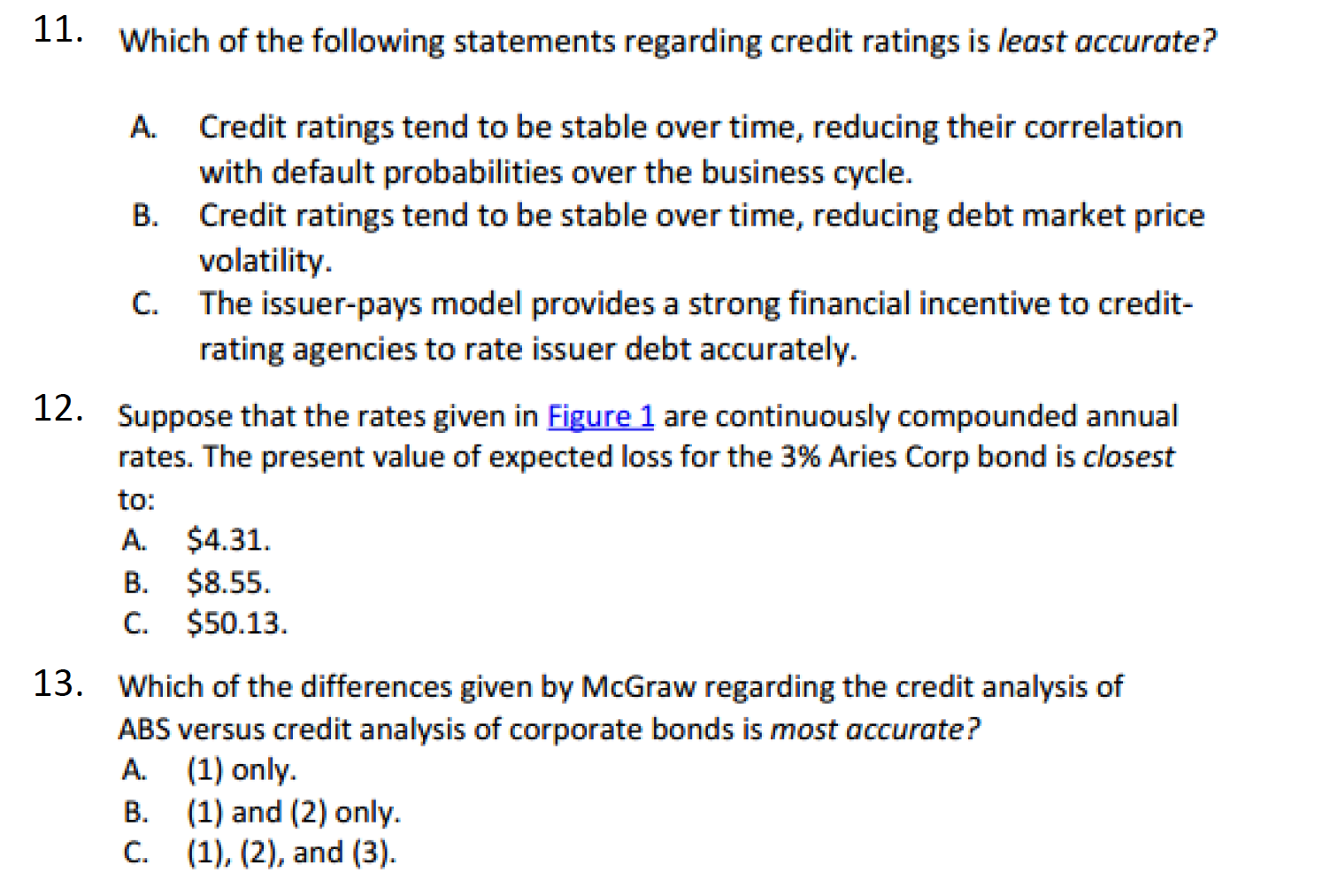 Figure 1: Exhibit 1: Data on 3% 5-year Ari. Corp