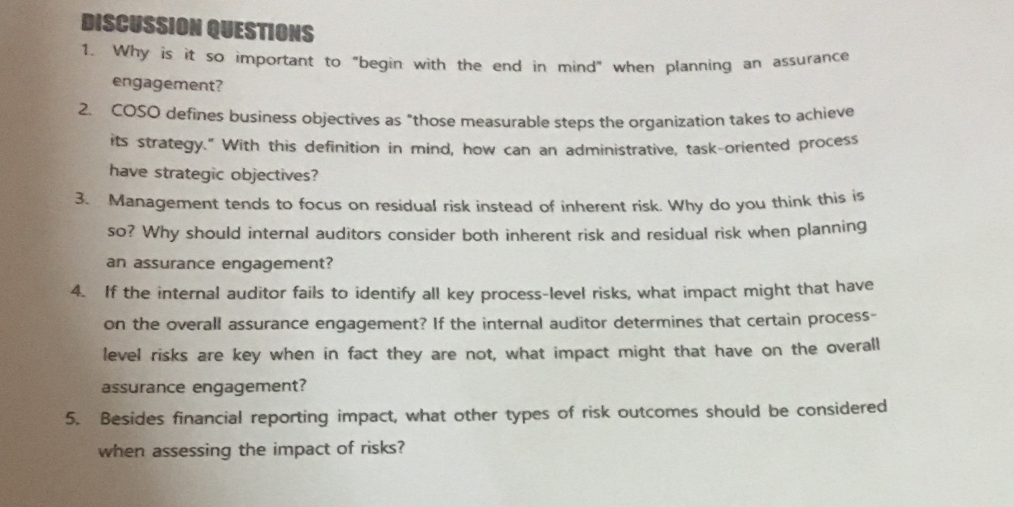 DISCUSSION QUESTIONS 1. Why is it so important to