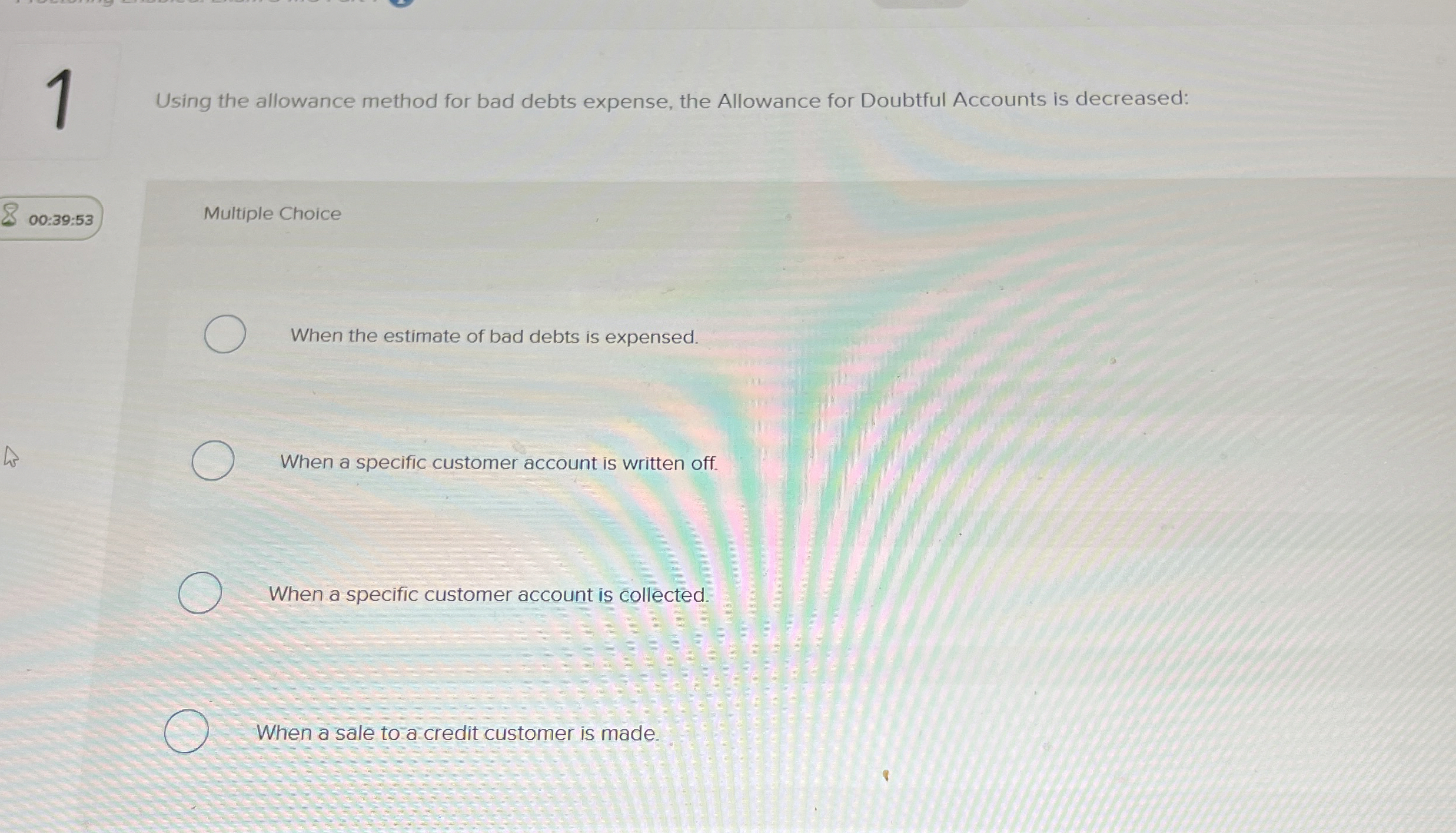 Using the allowance method for bad debts expense,