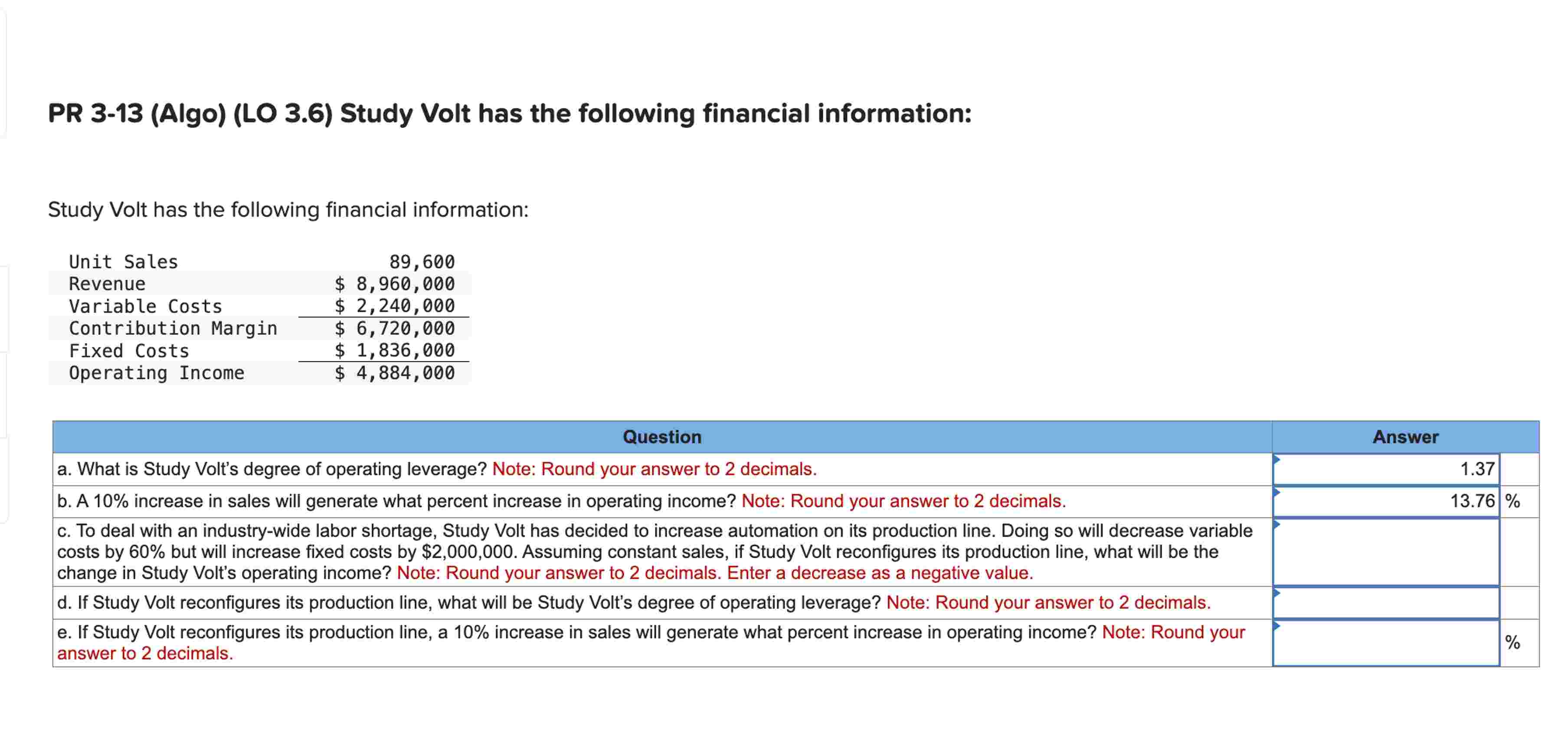 PR 3 - 1 3 ( Algo ) ( LO 3 . 6 ) Study Volt has