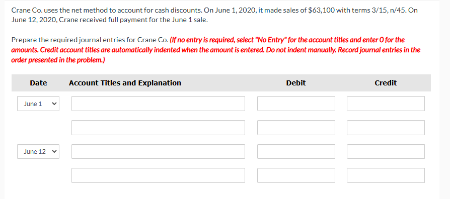 Crane Co . uses the net method to account for