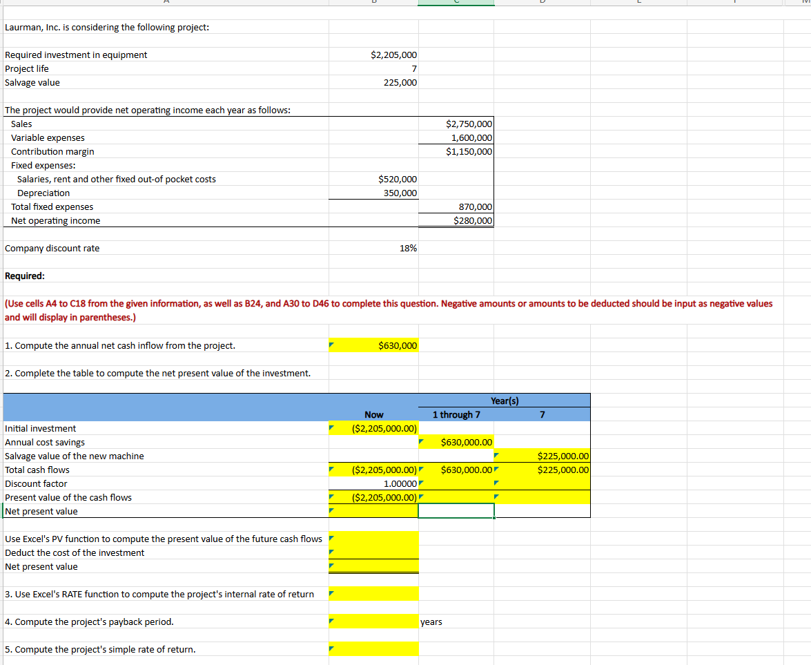 ( Use cells A 4 to C 1 8 from the given