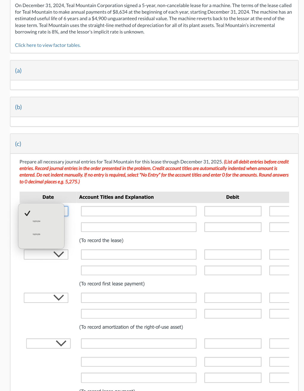 On December 3 1 , 2 0 2 4 , Teal Mountain