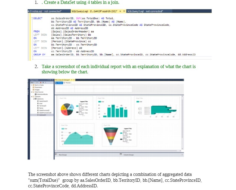 1. . Create a DataSet using 4 tables in a join.