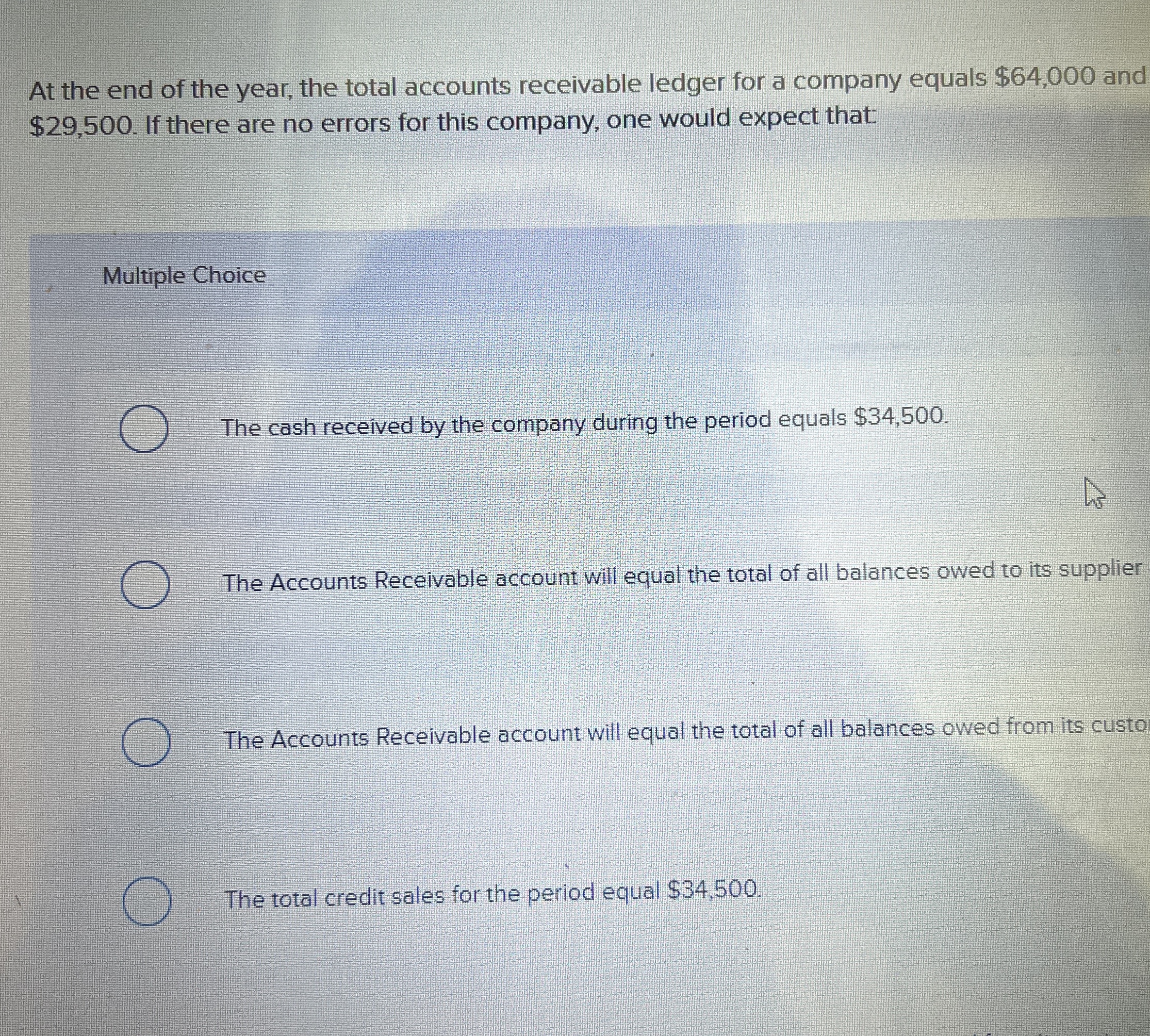 At the end of the year, the total accounts