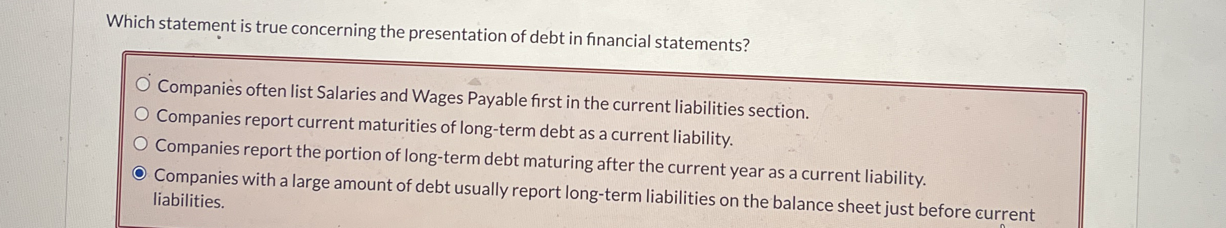 Which statement is true concerning the