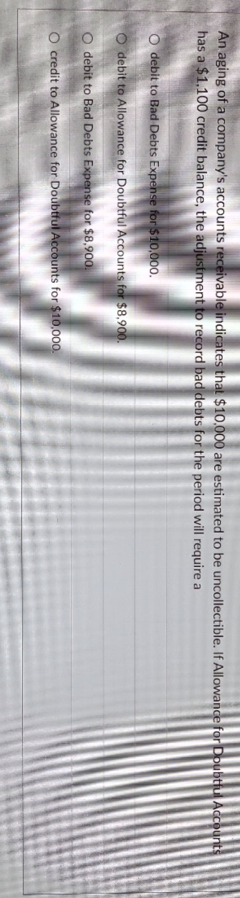 please help, thank you An aging of a