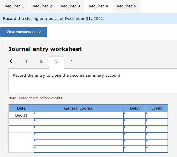 Required 1 Required 2 Required 3 Required 4