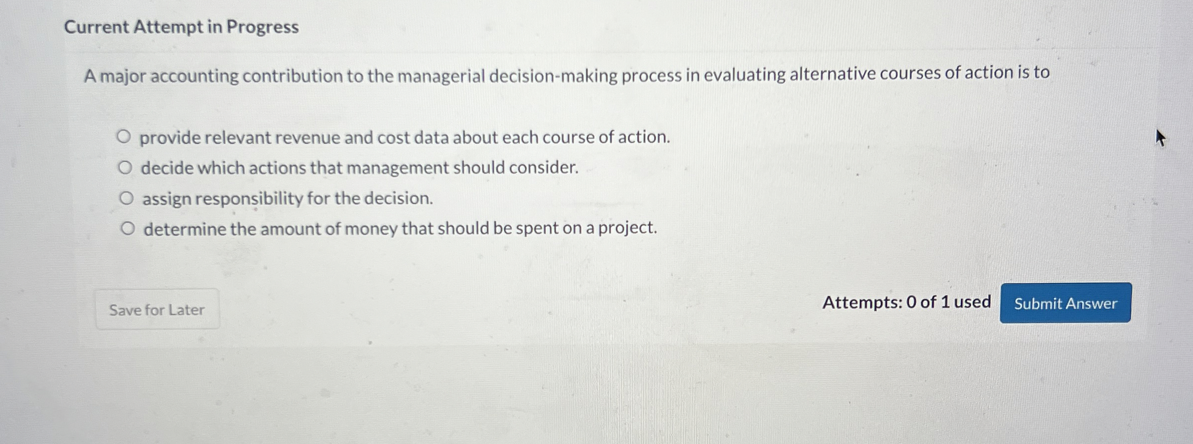 Current Attempt in Progress A major accounting