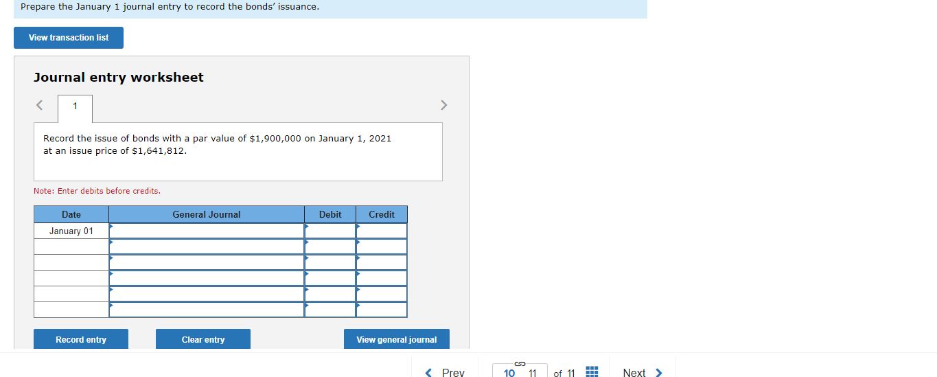 Required information Use the following
