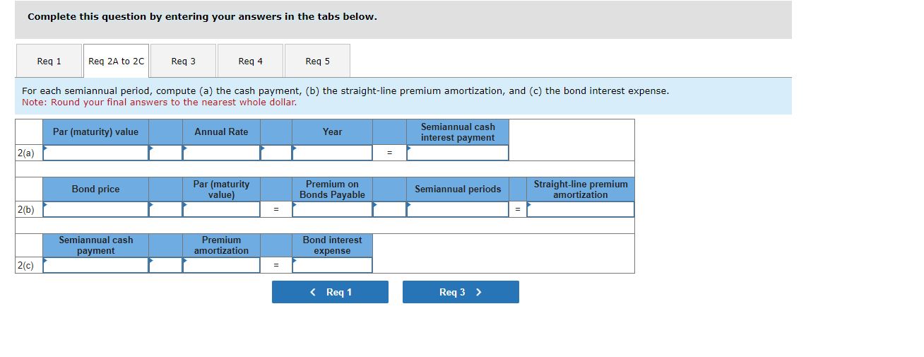 Required information Use the following