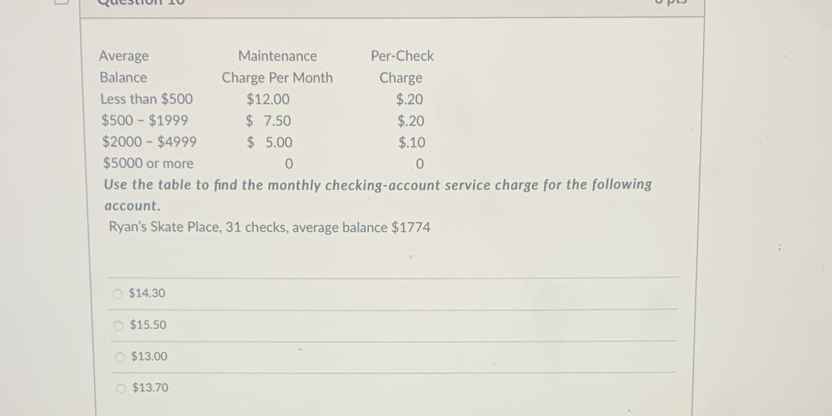 The answer isn't $15.50. Please help me! Average