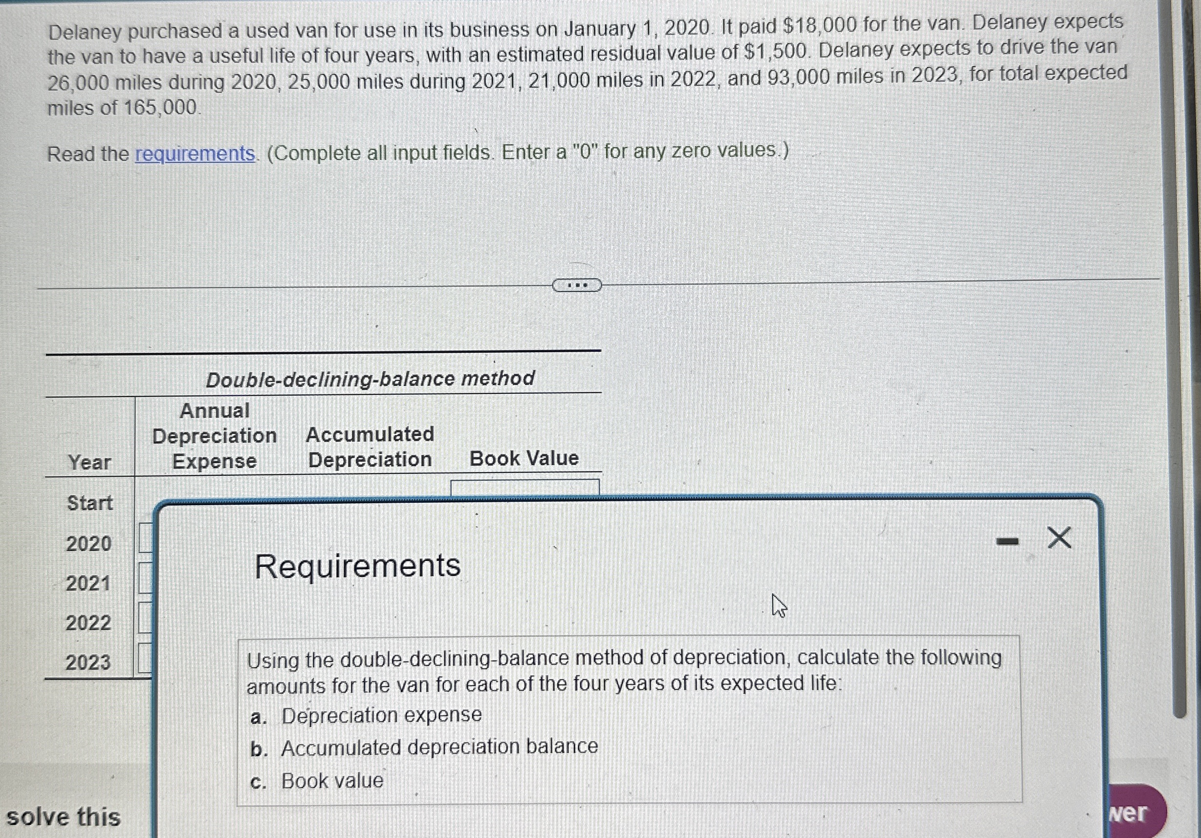 Delaney purchased a used van for use in its