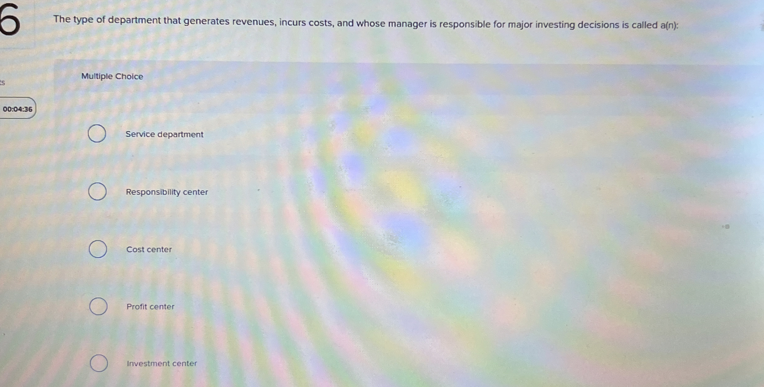 The type of department that generates revenues,