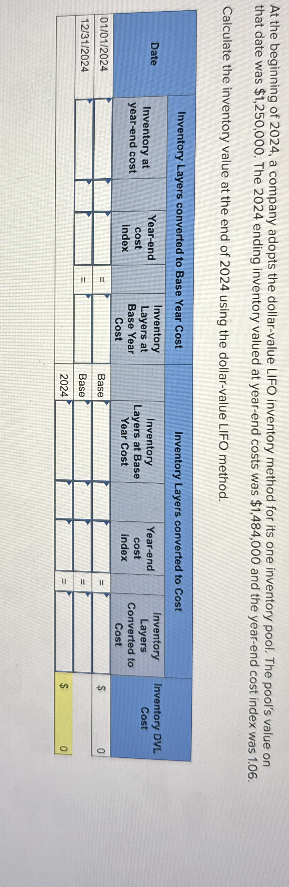 At the beginning of 2 0 2 4 , a company adopts