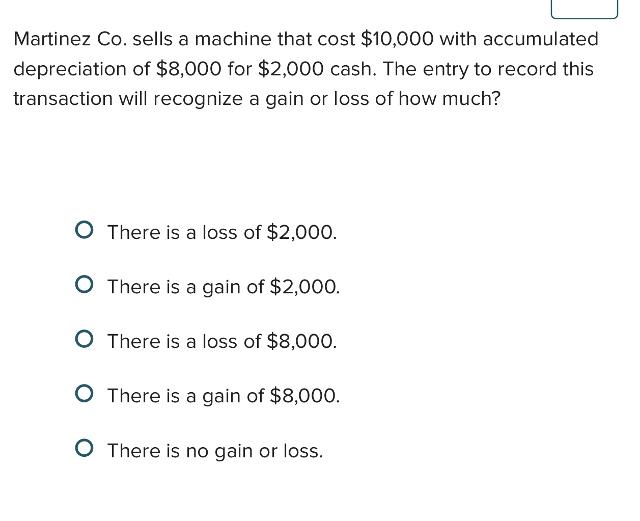 Martinez Co . sells a machine that cost $ 1 0 , 0