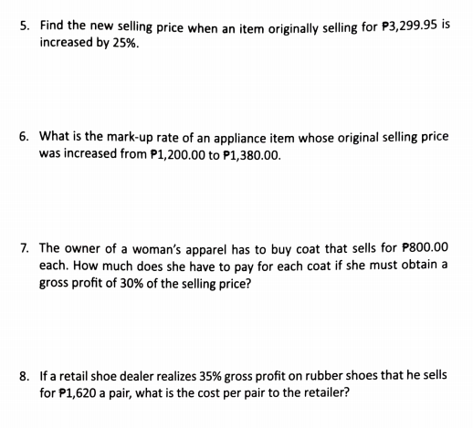 ANSWER ALL AND PLEASE SHOW SOLUTION IN AN