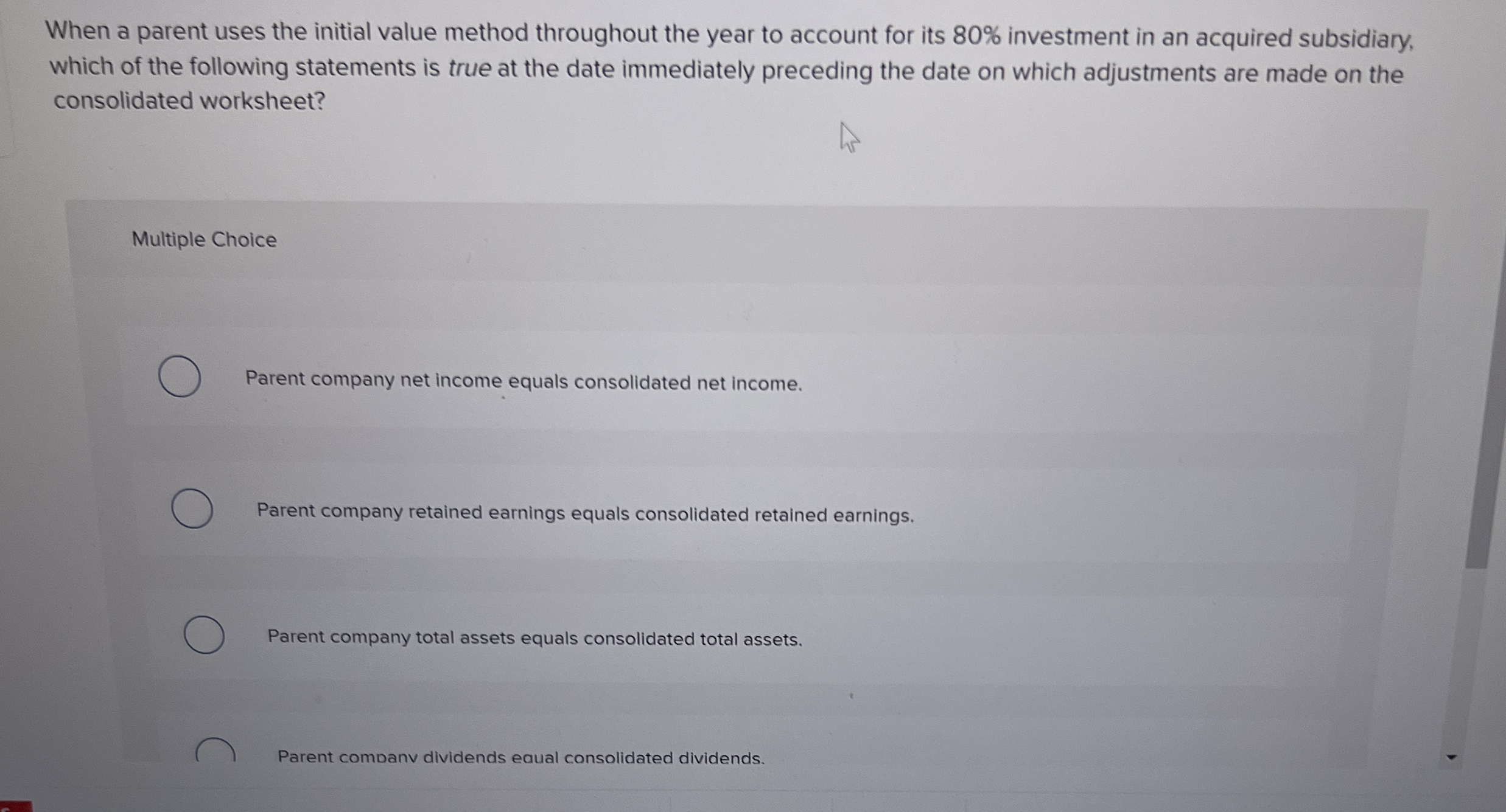 When a parent uses the initial value method