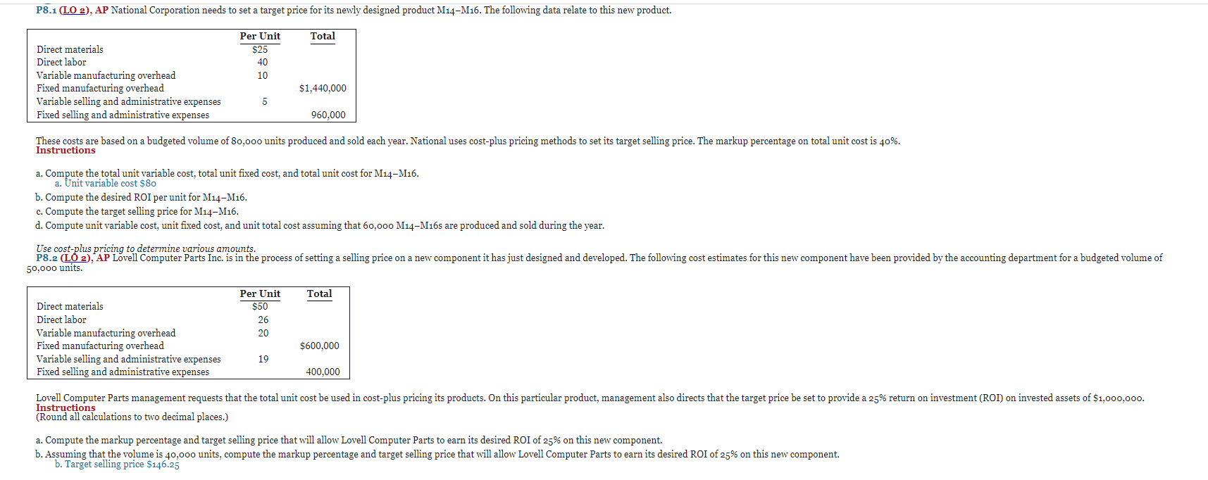 Question 24 P7-1. What is the variable COGS