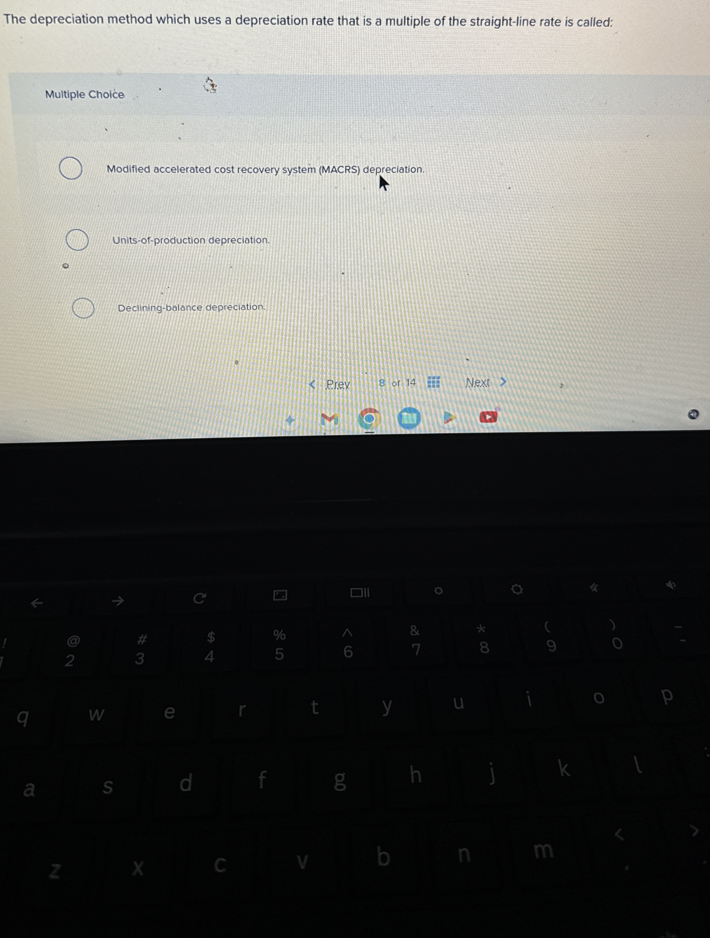 The depreciation method which uses a depreciation