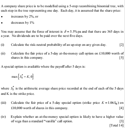 Refer to the attachment. A company share price is