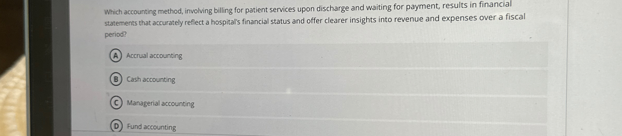 Which accounting method, involving billing for