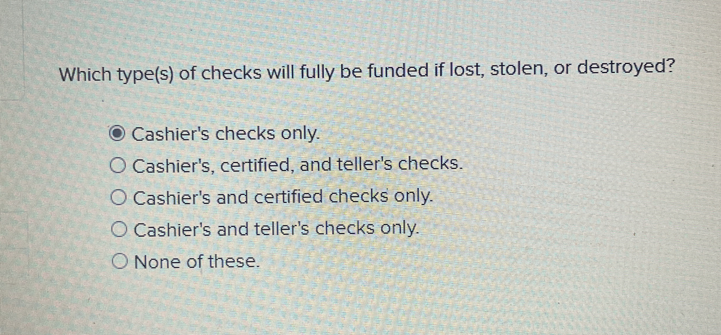 Which type ( s ) of checks will fully be funded