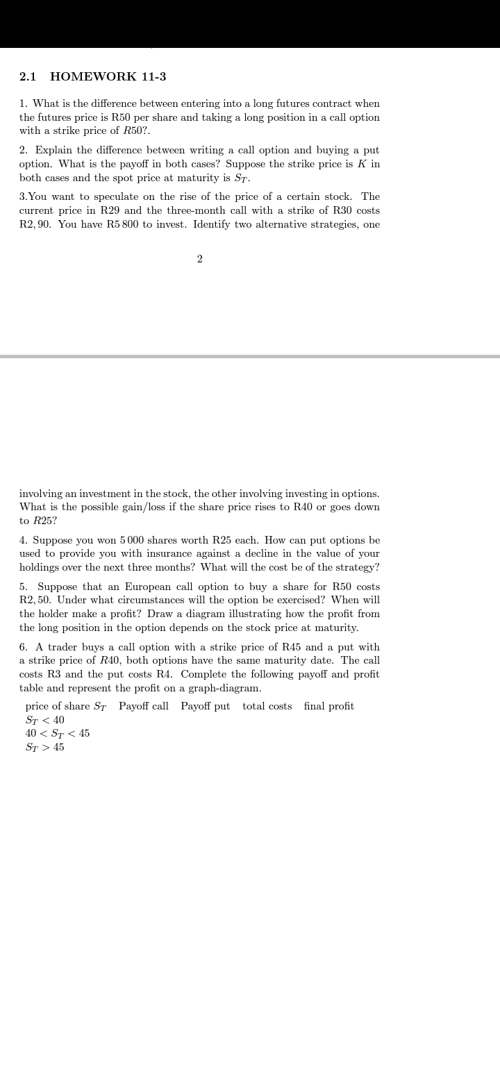 Financial Modeling 2.1 HOMEWORK 11-3 1. \"rhat is