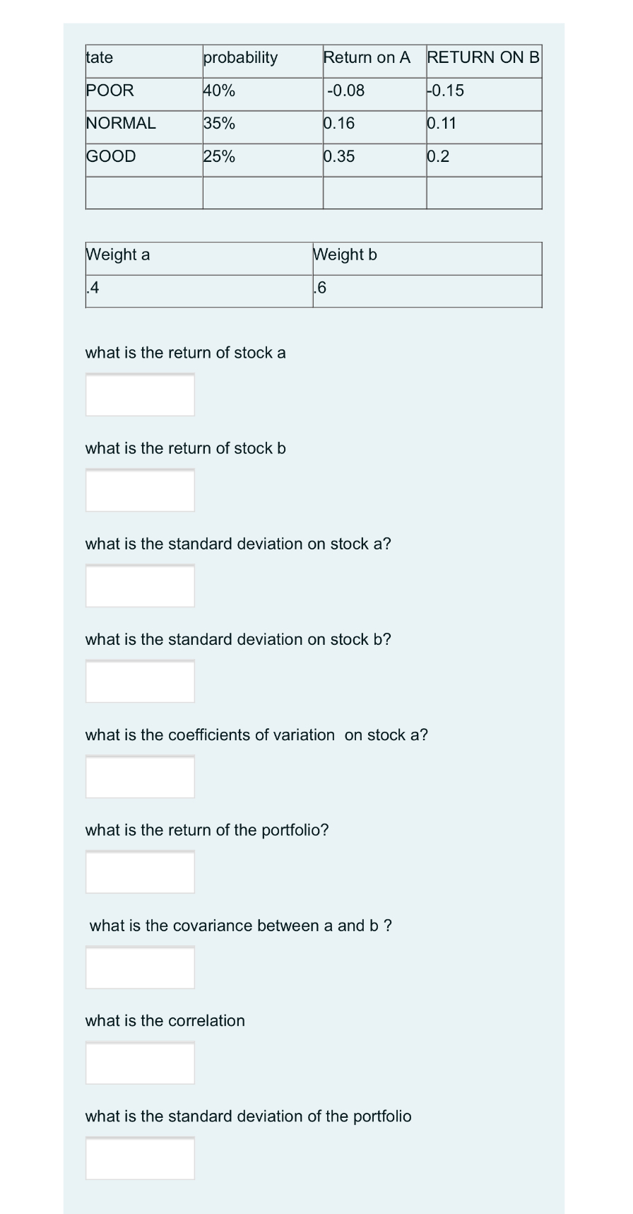 Please help me tate POOR NORMAL GOOD Weight at