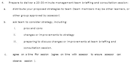 4. Prepare to deliver a 20-30-minute management