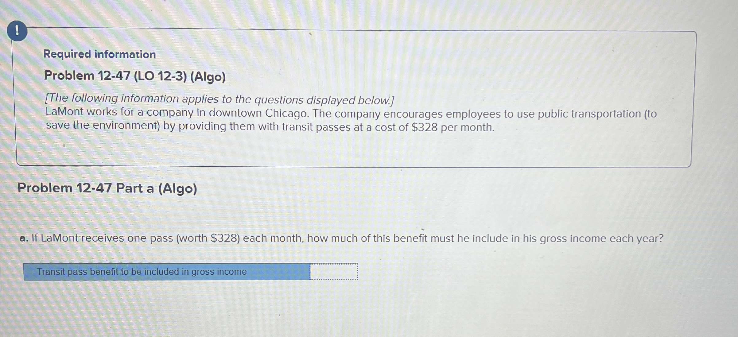 ! Required information Problem 1 2 - 4 7 ( LO 1 2