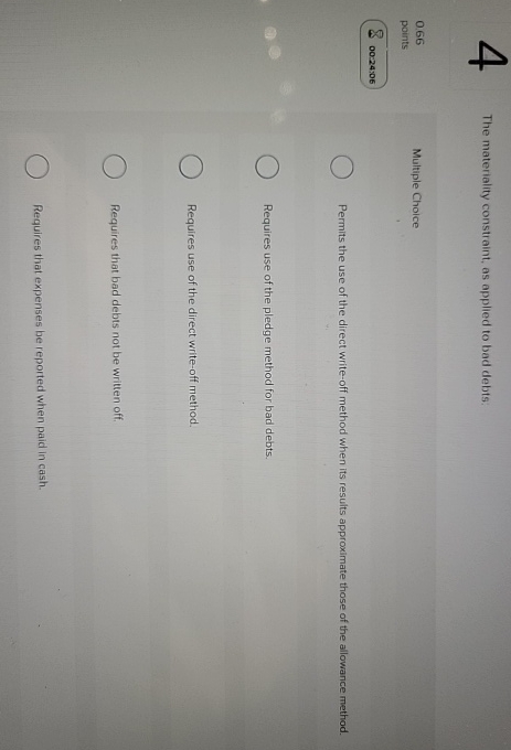 The materiality constraint, as applied to bad