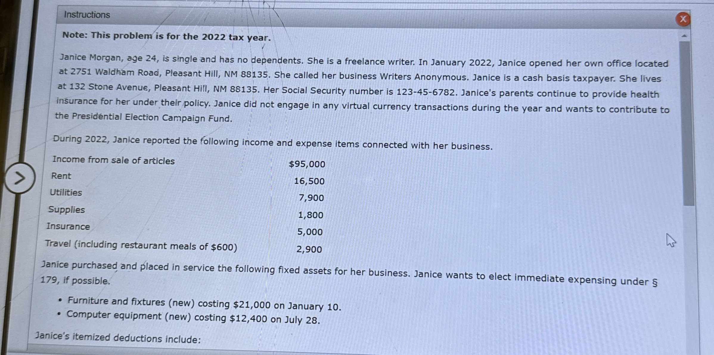 Instructions Note: This problem is for the 2 0 2