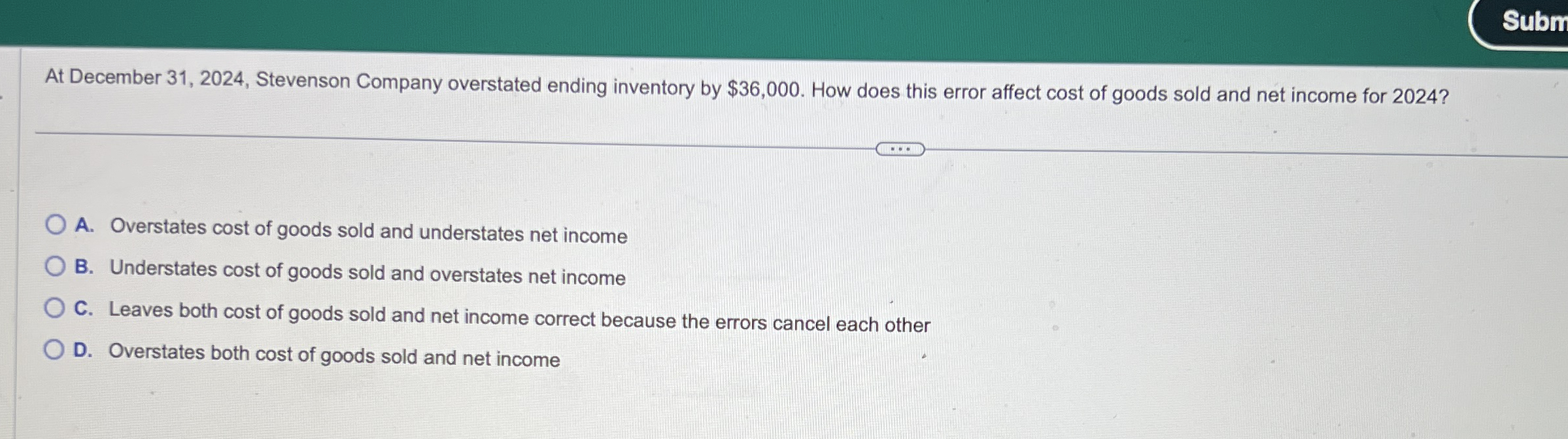 Subm At December 3 1 , 2 0 2 4 , Stevenson