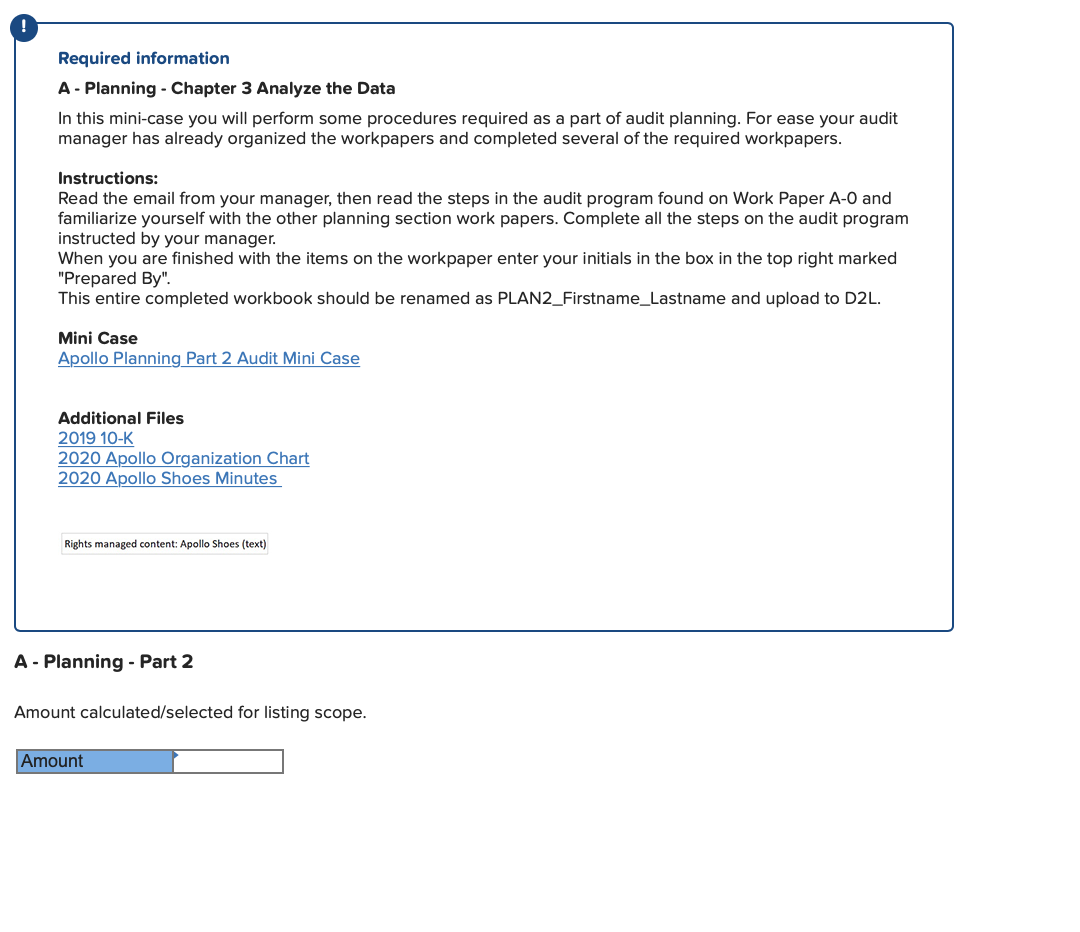 A - Planning perform some procedures required as