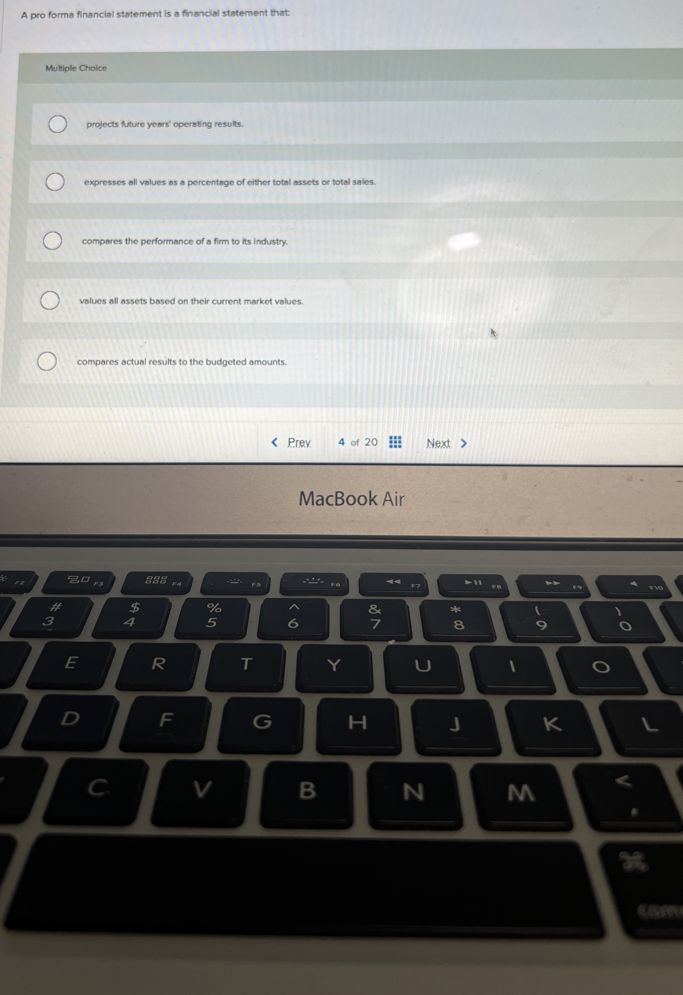 A pro forma financial statement is a financial